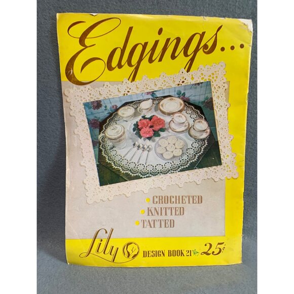 Vintage Lily Edgings Design Book 21 - Crocheted Knitted & Tatted Patterns - Picture 2 of 2